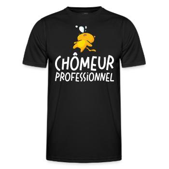 Homme Chômeur Professionnel - T-shirt sport Homme - noir - Devant - AI Model Male 178 dark (178cm)
