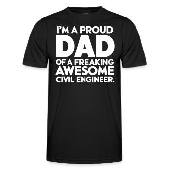 Father Funny Civil Engineer Dad - Men's Functional T-Shirt - black - Front - AI Model Male 178 dark (178cm)
