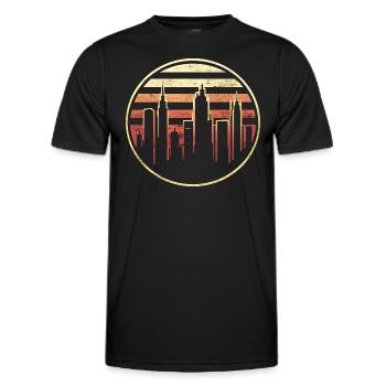 Vintage Urban City Graphic City - Men's Functional T-Shirt - black - Front - AI Model Male 178 dark (178cm)
