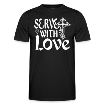 Serving with Love Christian Missionary - Men's Functional T-Shirt - black - Front - AI Model Male 178 dark (178cm)