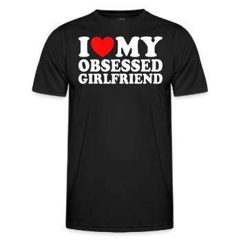 Liebe meine Freundin Ich liebe meine besessene Freundin - Männer Funktions-T-Shirt - Schwarz - Vorne - AI Model Male 178 dark (178cm)