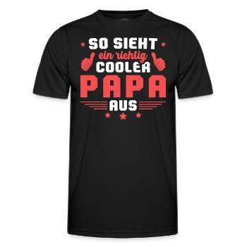 So sieht ein cooler Papa aus Vatertag Geschenkidee - Männer Funktions-T-Shirt - Schwarz - Vorne - AI Model Male 178 dark (178cm)