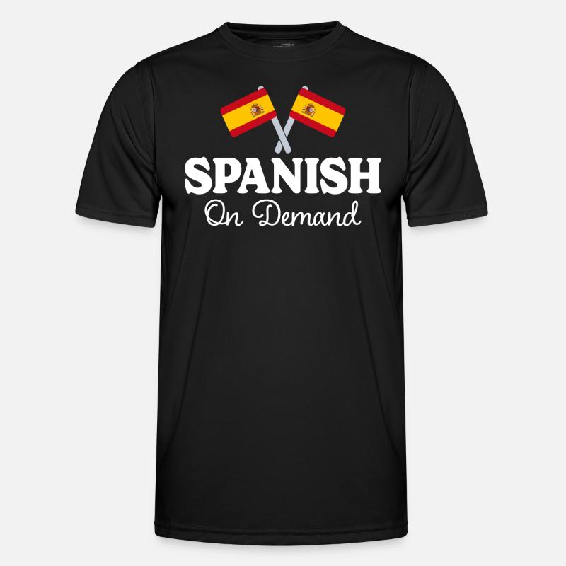Spanisch auf Anfrage Spanisch Dolmetscher - Männer Funktions-T-Shirt - Schwarz