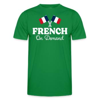 Français Sur Demande Interprète Français - T-shirt sport Homme - vert - Devant - AI Model Male 178 dark (178cm)