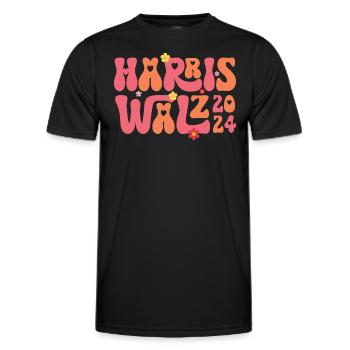 Kamala Harris Walzer Walzer 2024 Retro - Männer Funktions-T-Shirt - Schwarz - Vorne - AI Model Male 178 dark (178cm)