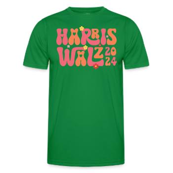 Kamala Harris Walz Waltz 2024 Rétro - T-shirt sport Homme - vert - Devant - AI Model Male 178 dark (178cm)