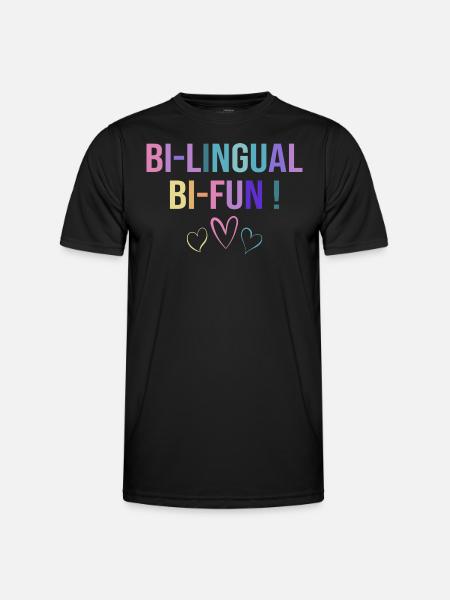 Éducation Bilingue Humour Enseignant - T-shirt sport Homme - noir