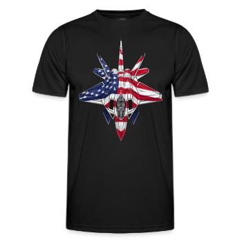 Amerikanische Kampfjets 4. Juli - Männer Funktions-T-Shirt - Schwarz - Vorne - AI Model Male 178 dark (178cm)