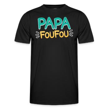 Humour Homme Papa Foufou Fête Des Pères 2024 - T-shirt sport Homme - noir - Devant - AI Model Male 178 dark (178cm)