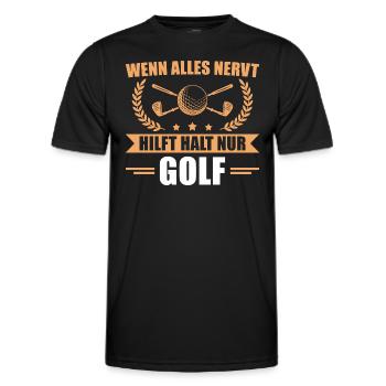 Wenn alles nervt Golf - Männer Funktions-T-Shirt - Schwarz - Vorne - AI Model Male 178 dark (178cm)
