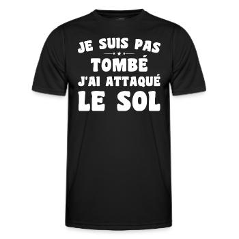 Ich bin nicht gefallen, ich habe den Boden angegriffen - Männer Funktions-T-Shirt - Schwarz - Vorne - AI Model Male 178 dark (178cm)
