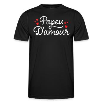 Papou Amour Fête Des Pères Cadeau Papa - T-shirt sport Homme - noir - Devant - AI Model Male 178 dark (178cm)
