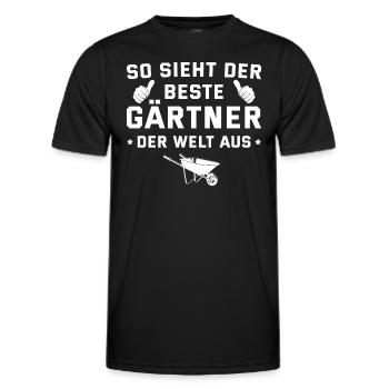 Hobbygärtner Bester Gärtner der Welt - Männer Funktions-T-Shirt - Schwarz - Vorne - AI Model Male 178 dark (178cm)