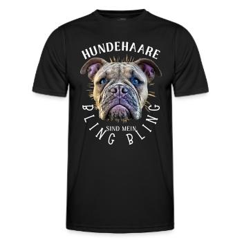 HUNDEHAARE sind mein BLING BLING - Hund Hunde - Männer Funktions-T-Shirt - Schwarz - Vorne - AI Model Male 178 dark (178cm)