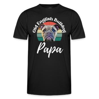 VIEIL ANGLAIS BULLDOG PAPA Chien Chiens Bulldog - T-shirt sport Homme - noir - Devant - AI Model Male 178 dark (178cm)