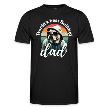 MEILLEUR PÈRE BOULEDOGUE DU MONDE - Dog Dogs Bulldog - T-shirt sport Homme - noir - Devant - AI Model Male 178 dark (178cm)
