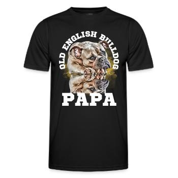 BULLDOG PAPA - Dictons de chien Chien Chiens Bouledogue - T-shirt sport Homme - noir - Devant - AI Model Male 178 dark (178cm)