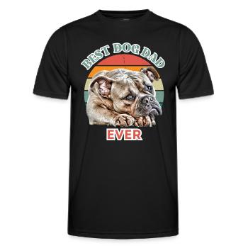 BEST DOG DAD Bulldog Dog Dogs Vieux Anglais - T-shirt sport Homme - noir - Devant - AI Model Male 178 dark (178cm)
