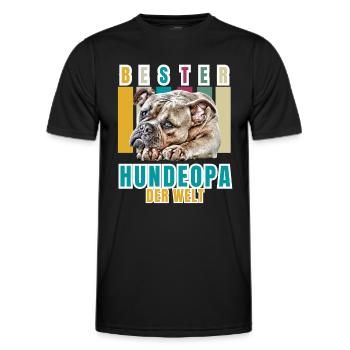 BEST DOG GRANDPA Bulldog Dog Dogs Old English - Men's Functional T-Shirt - black - Front - AI Model Male 178 dark (178cm)