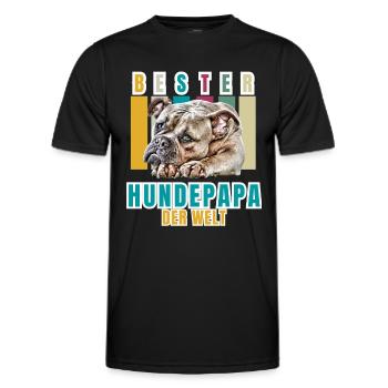 BEST DOG DAD Bulldog Dog Dogs Vieux Anglais - T-shirt sport Homme - noir - Devant - AI Model Male 178 dark (178cm)