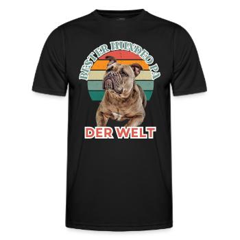 BEST DOG GRANDPA Bulldog Dog Dogs Old English - Men's Functional T-Shirt - black - Front - AI Model Male 178 dark (178cm)