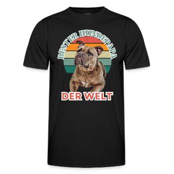 BEST DOG DAD Bulldog Dog Dogs Vieux Anglais - T-shirt sport Homme - noir - Devant - AI Model Male 178 dark (178cm)