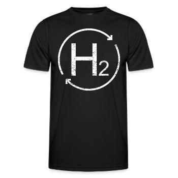 H² Hydrogen Future Green Future Energy - Men's Functional T-Shirt - black - Front - AI Model Male 178 dark (178cm)