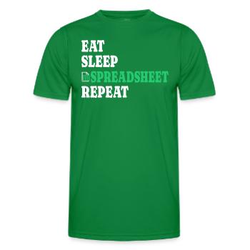 Insurance Actuary Analyst Spreadsheet - Men's Functional T-Shirt - kelly green - Front - AI Model Male 178 dark (178cm)