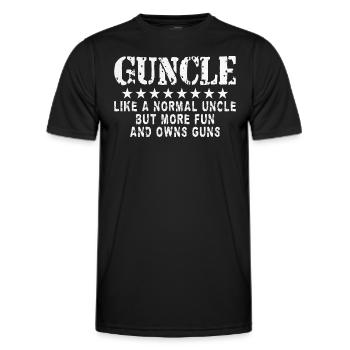 Humour Oncle Passionné Armes À Feu - T-shirt sport Homme - noir - Devant - AI Model Male 178 dark (178cm)