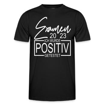 Examen 2023 Ich wurde positiv getestet - Männer Funktions-T-Shirt - Schwarz - Vorne - AI Model Male 178 dark (178cm)