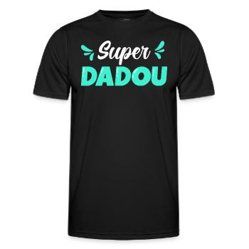 Humour Homme Père Papa Super Dadou - T-shirt sport Homme - noir - Devant - AI Model Male 178 dark (178cm)