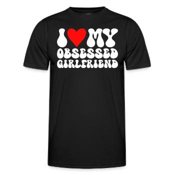 Liebe meine Freundin Ich liebe meine besessene Freundin - Männer Funktions-T-Shirt - Schwarz - Vorne - AI Model Male 178 dark (178cm)