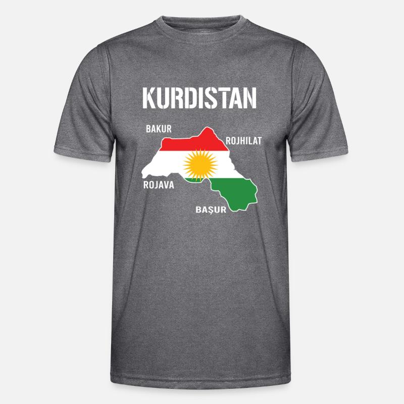 Kurdistan Flagge Bakur Bashur Rojava Rojhlt Newroz Männer Funktions-T-Shirt