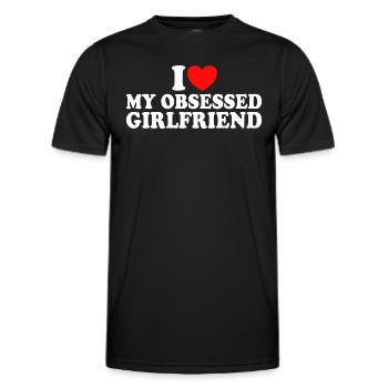 Liebe meine Freundin Ich liebe meine besessene Freundin - Männer Funktions-T-Shirt - Schwarz - Vorne - AI Model Male 178 dark (178cm)