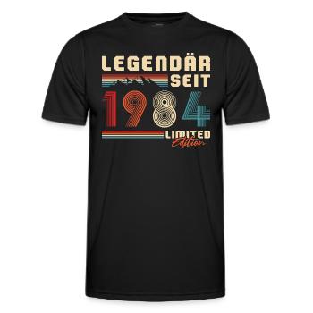 Vintage 1984 Jahrgang geboren Retro Geburtstag - Männer Funktions-T-Shirt - Schwarz - Vorne - AI Model Male 178 dark (178cm)