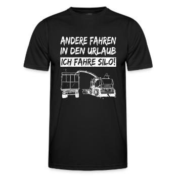 Silo fahren Landwirt Bauer häckseln Landwirtschaft - Männer Funktions-T-Shirt - Schwarz - Vorne - AI Model Male 178 dark (178cm)