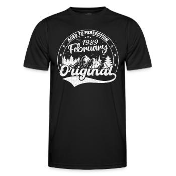 Cadeau d'anniversaire de février 1989 Février 1989 - T-shirt sport Homme - noir - Devant - AI Model Male 178 dark (178cm)