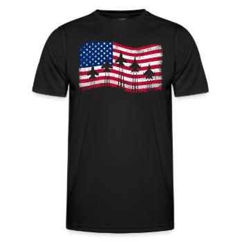 Amerikanische Kampfjets 4. Juli - Männer Funktions-T-Shirt - Schwarz - Vorne - AI Model Male 178 dark (178cm)