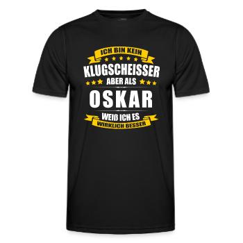 Name Oskar Vorname Klugscheisser Namenstag - Männer Funktions-T-Shirt - Schwarz - Vorne - AI Model Male 178 dark (178cm)