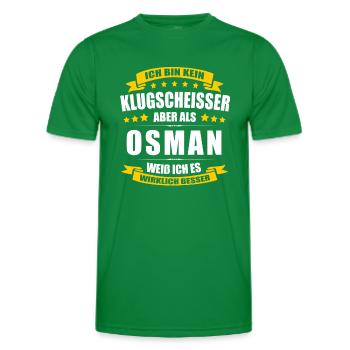 Name Osman Vorname Klugscheisser Namenstag - Männer Funktions-T-Shirt - Kelly Green - Vorne - AI Model Male 178 dark (178cm)