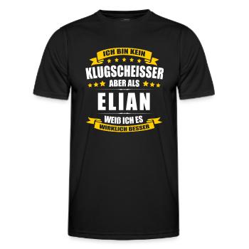 Name Elian Vorname Klugscheisser Namenstag - Männer Funktions-T-Shirt - Schwarz - Vorne - AI Model Male 178 dark (178cm)