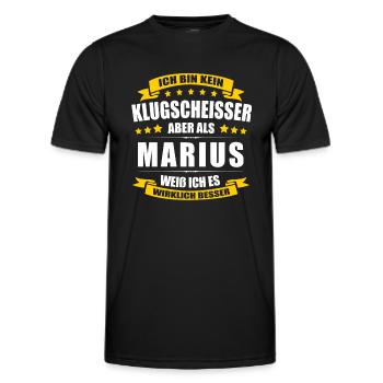 Name Marius Vorname Klugscheisser Namenstag - Männer Funktions-T-Shirt - Schwarz - Vorne - AI Model Male 178 dark (178cm)