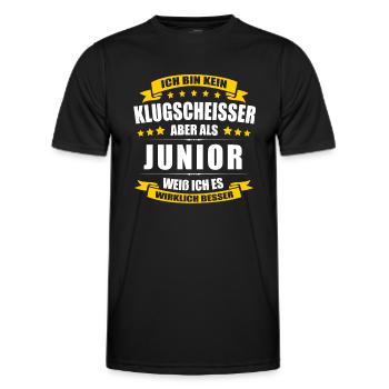 Name Junior Vorname Klugscheisser Namenstag - Männer Funktions-T-Shirt - Schwarz - Vorne - AI Model Male 178 dark (178cm)