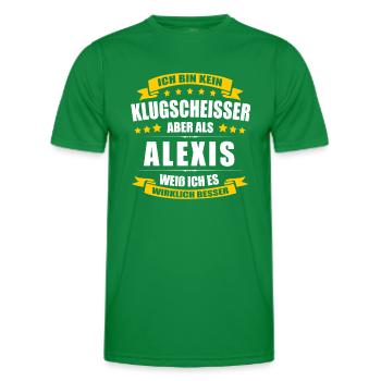 Name Alexis Vorname Klugscheisser Namenstag - Männer Funktions-T-Shirt - Kelly Green - Vorne - AI Model Male 178 dark (178cm)