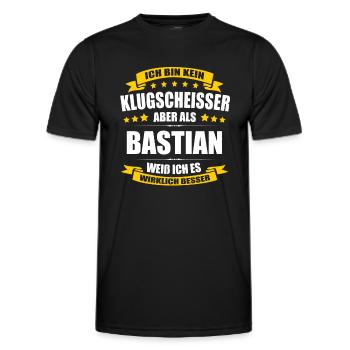 Name Bastian Vorname Klugscheisser Namenstag - Männer Funktions-T-Shirt - Schwarz - Vorne - AI Model Male 178 dark (178cm)
