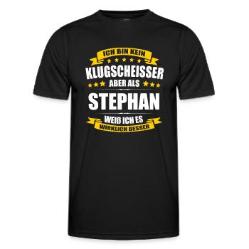 Name Stephan Vorname Klugscheisser Namenstag - Männer Funktions-T-Shirt - Schwarz - Vorne - AI Model Male 178 dark (178cm)
