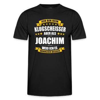 Name Joachim Vorname Klugscheisser Namenstag - Männer Funktions-T-Shirt - Schwarz - Vorne - AI Model Male 178 dark (178cm)