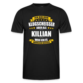 Name Killian Vorname Klugscheisser Namenstag - Männer Funktions-T-Shirt - Schwarz - Vorne - AI Model Male 178 dark (178cm)