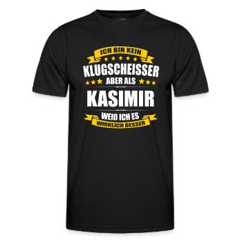 Name Kasimir Vorname Klugscheisser Namenstag - Männer Funktions-T-Shirt - Schwarz - Vorne - AI Model Male 178 dark (178cm)