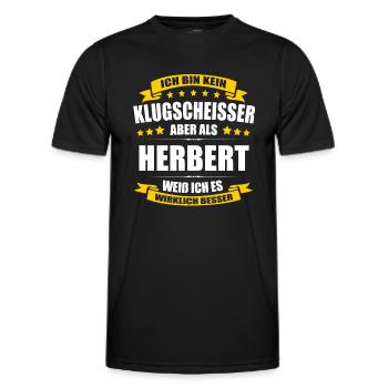 Name Herbert Vorname Klugscheisser Namenstag - Männer Funktions-T-Shirt - Schwarz - Vorne - AI Model Male 178 dark (178cm)